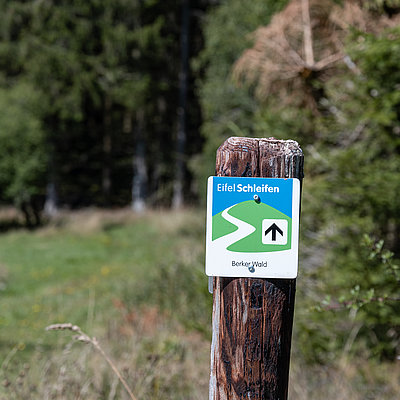 Markierungszeichen auf den EifelSchleifen am Wegesrand